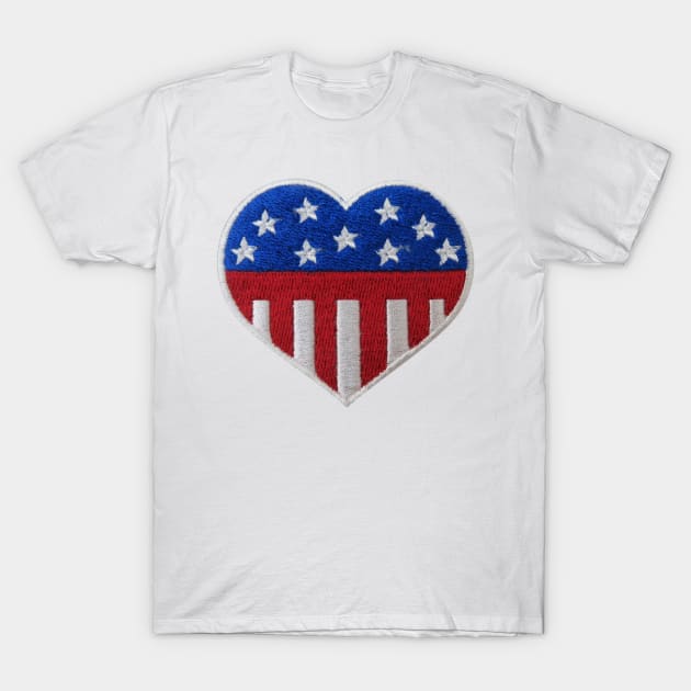 American Heart Embroidery T-Shirt by anacarminda